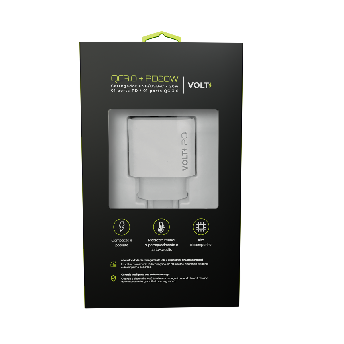 CARREGADOR DE PAREDE VOLT 20W COM DUAS PORTAS