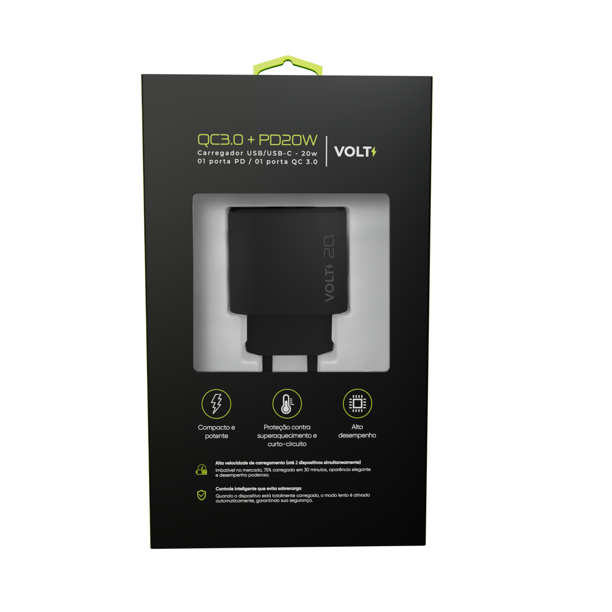 CARREGADOR DE PAREDE VOLT 20W COM DUAS PORTAS