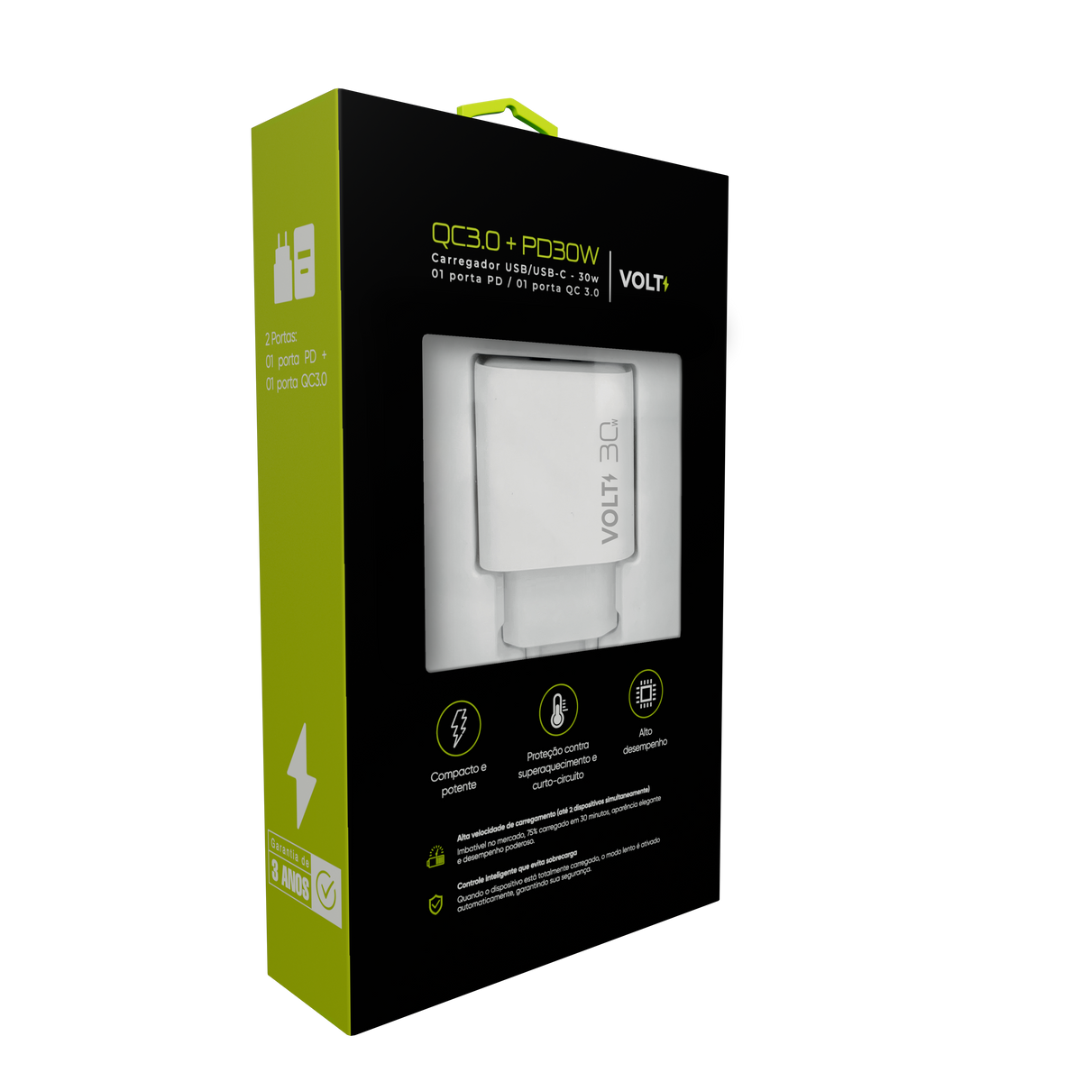 CARREGADOR DE PAREDE VOLT 30W  COM DUAS PORTAS