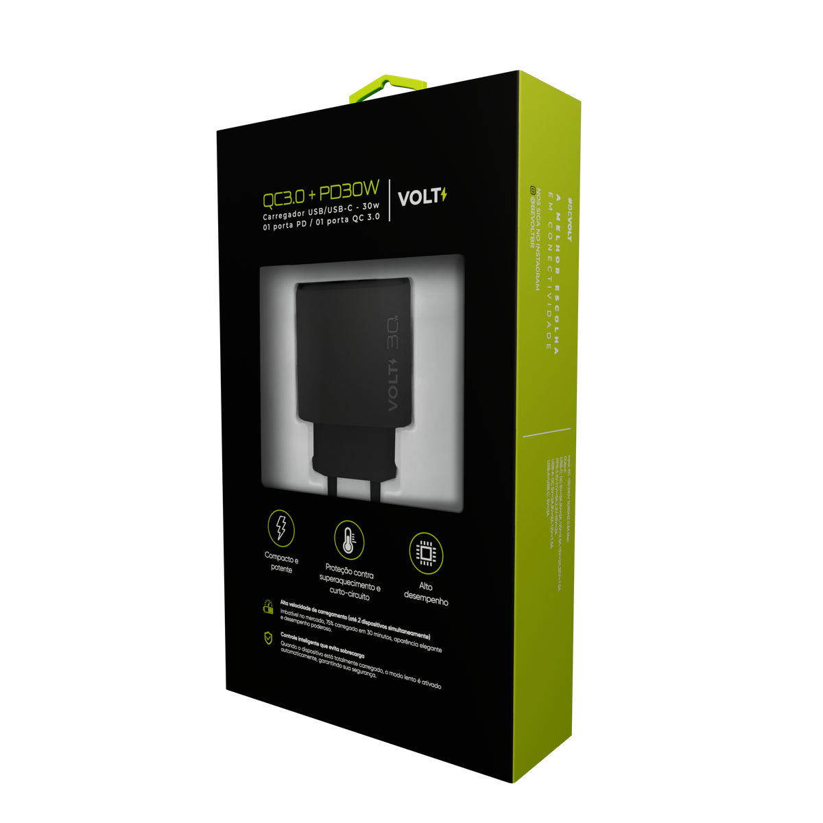 CARREGADOR DE PAREDE VOLT 30W COM DUAS PORTAS